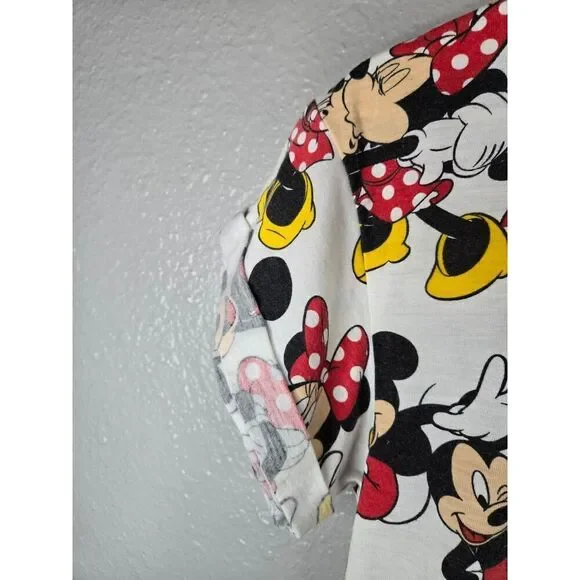 Disney Women's Mickey and Minnie Cuffed Sleeve T-Shirt Size Medium - Picture 2 of 5